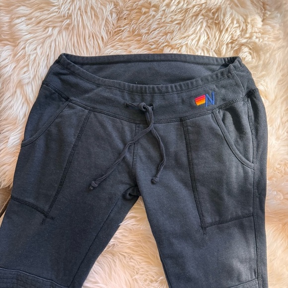 Aviator Nation joggers relaxed sweatpants Small S rainbow embroidered AN patch - Picture 4 of 11